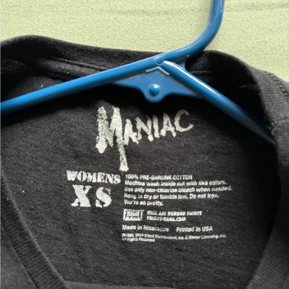 Fright Rags Maniac T-Shirt XS Horror Slasher Black - Picture 2 of 3